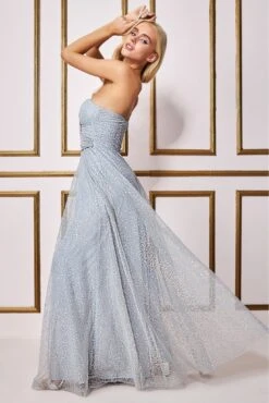 Goddiva Bandeau Sequin & Mesh Maxi Dress - Grey -Liquosmi Store Yf0UctEM 3541