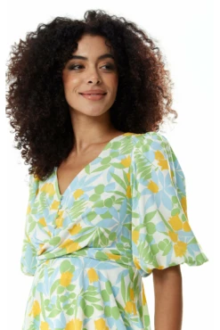 Liquorish Yellow Floral Summer Dress With Tie Waist -Liquosmi Store YwwnNmEk 10460