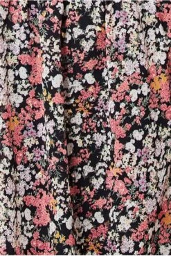 Goddiva Long Sleeve Midi Shirred Waistband - Floral Print -Liquosmi Store ZWQiMosV 12218