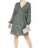 Yumi Green And Silver Stripe Sequin Wrap Dress