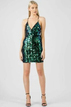 Aftershock London Mesh Sequin Wrap Dress 10 Aftershock London Mesh Sequin Wrap Dress -Liquosmi Store aQRD83hq 10486