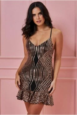 Goddiva Geometric Sequin Mini With Criss Back Straps - Black 6 Goddiva Geometric Sequin Mini With Criss Back Straps - Black -Liquosmi Store al5J7k4z 5485