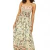 Mela London Green Paisley Shirred Maxi Dress