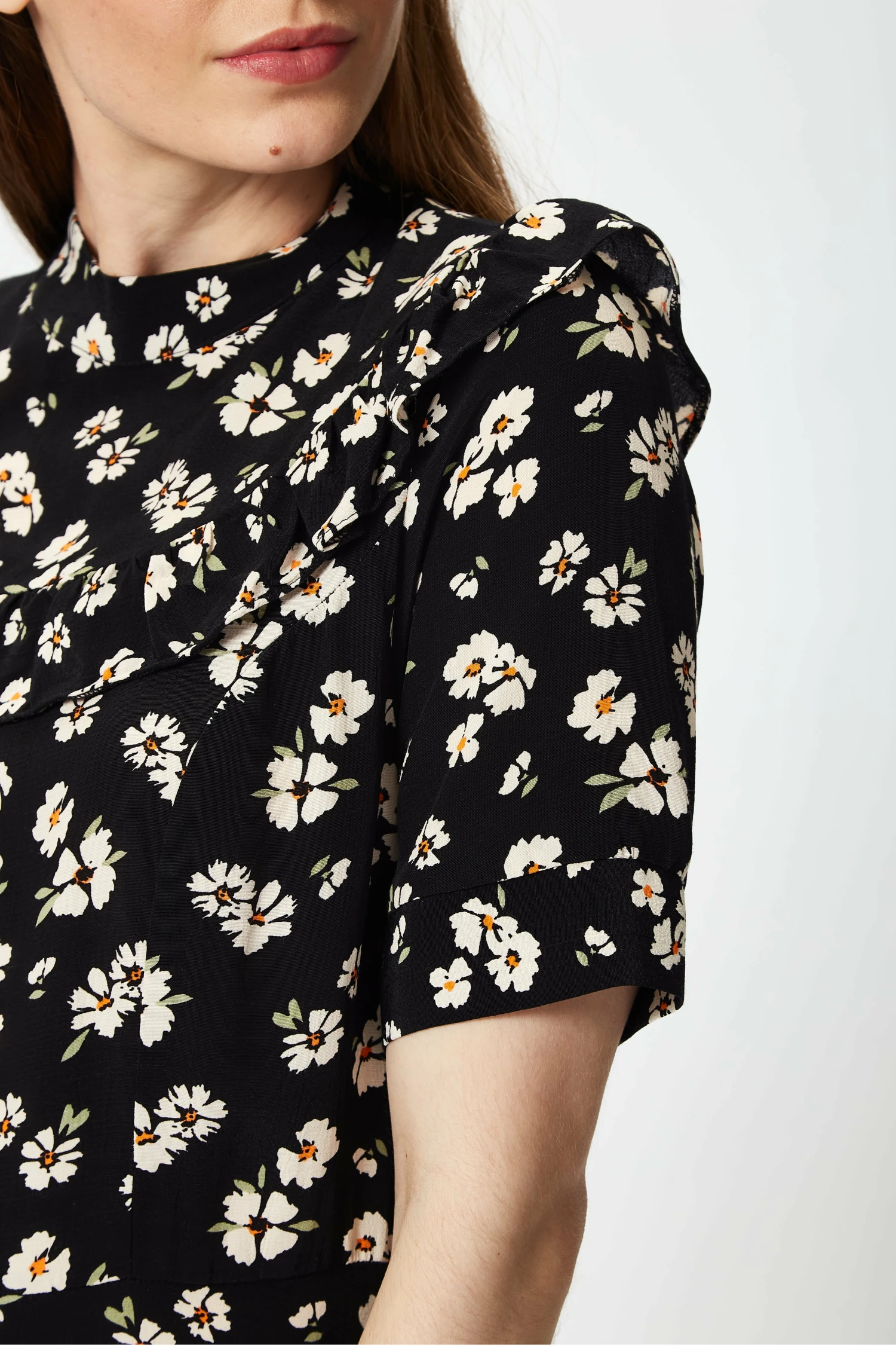 Liquorish Black Floral Mini Dress With Frill Details 3 Liquorish Black Floral Mini Dress With Frill Details - Image 3