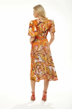 Liquorish Fake Wrap Midi Dress In Orange Floral 6 Liquorish Fake Wrap Midi Dress In Orange Floral -Liquosmi Store dIyoXgyD 8889