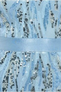 Goddiva Long Sleeve V-neck Sequin Maxi - Powder Blue -Liquosmi Store dfBzuEKl 15419