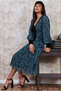 Goddiva Printed Necktie Midi Dress - Emerald Green 7 Goddiva Printed Necktie Midi Dress - Emerald Green -Liquosmi Store dgurMTsX 5490