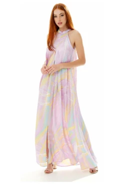 Liquorish Abstract Print Maxi Dress With A High Neck Lilac -Liquosmi Store e341cM7W 10674