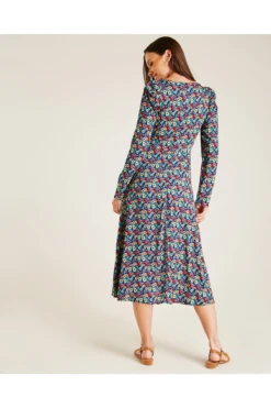 Dusty Pink Floral Long Sleeve Slit Dress | Navy -Liquosmi Store egWNJ4Fu 12039