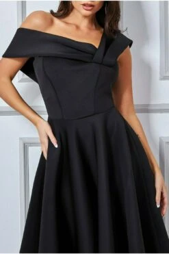 Goddiva Scuba Foam One Shoulder Midi Dress - Black 6 Goddiva Scuba Foam One Shoulder Midi Dress - Black -Liquosmi Store fyNXjUpO 11088