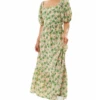 Liquorish Green Floral Maxi Dress With Cut Out Back