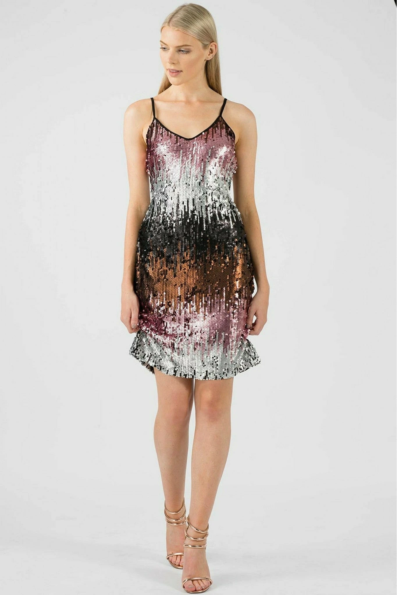 Aftershock London Ombre Sequin Midi Dress 2 Aftershock London Ombre Sequin Midi Dress - Image 2