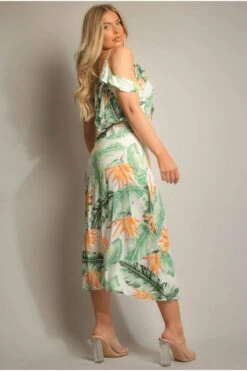 De La Creme Fashions Green Tropical Print Wrap Midi Dress 9 De La Creme Fashions Green Tropical Print Wrap Midi Dress -Liquosmi Store iTAUGrYJ 11586