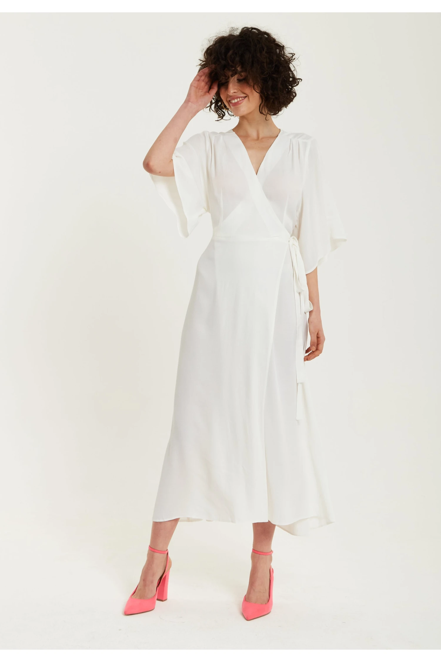 Liquorish Midi Wrap Dress In White 3 Liquorish Midi Wrap Dress In White - Image 3