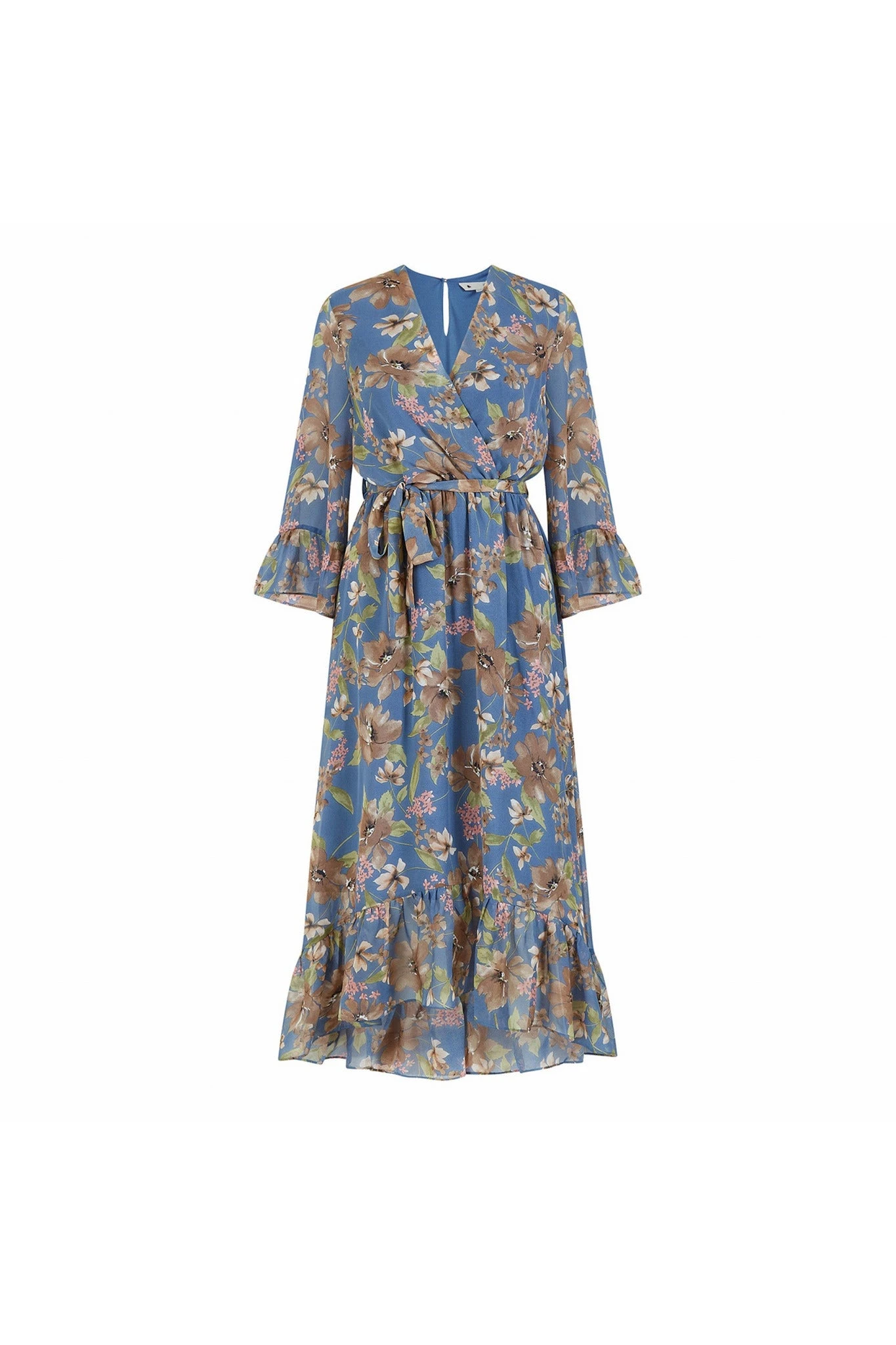 Yumi Grey Floral Dip Hem Midi Dress 4 Yumi Grey Floral Dip Hem Midi Dress - Image 4