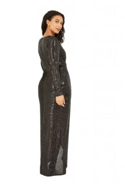 Mela London Black Sequin Wrap Maxi Dress 7 Mela London Black Sequin Wrap Maxi Dress -Liquosmi Store m2VH8ET0 13670