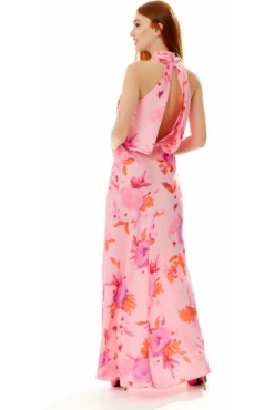 Liquorish Halter Maxi Floral Print Dress In Pink -Liquosmi Store nRX5qkRK 10751