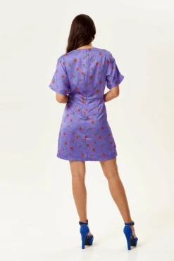 Liquorish Purple Floral Knot Front Mini Dress -Liquosmi Store ngMMQFxR 8669