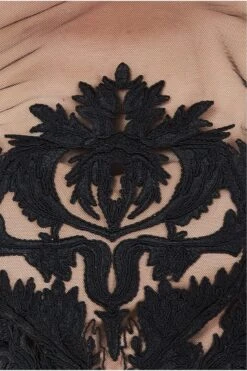 Goddiva Embroidered Mesh & Scuba Midi Dress - Black -Liquosmi Store o4EmlUx1 14548