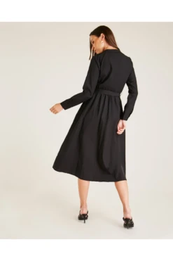 Dusty Pink Buttoned Front Belted Shirt Dress | Black -Liquosmi Store o7bnVDit 12062