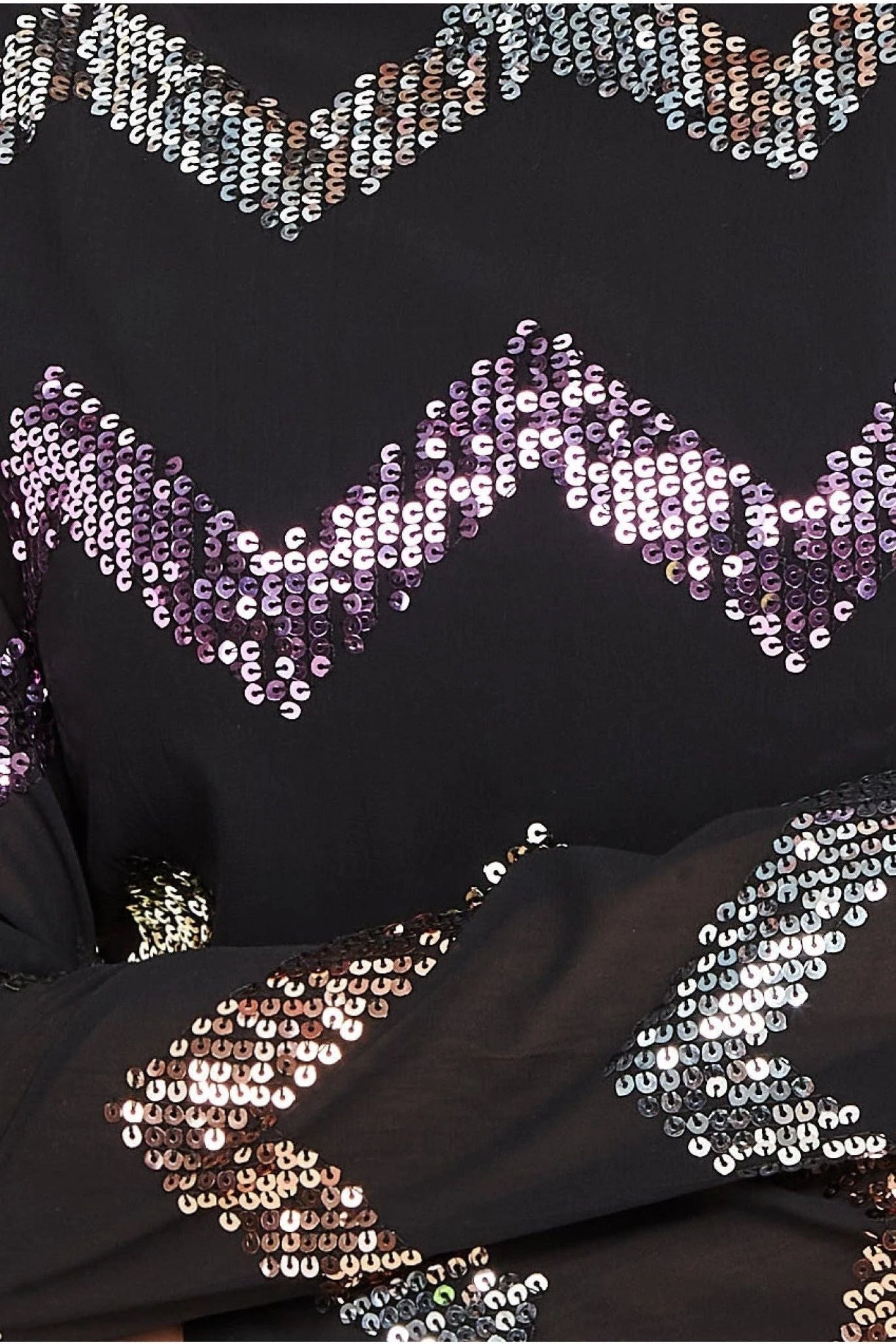 Goddiva Sequin Zig Zag Shift Mini Dress - Black 5 Goddiva Sequin Zig Zag Shift Mini Dress - Black - Image 5