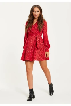 Liquorish Heart Print Mini Wrap Dress -Liquosmi Store pYiuIH1F 14954