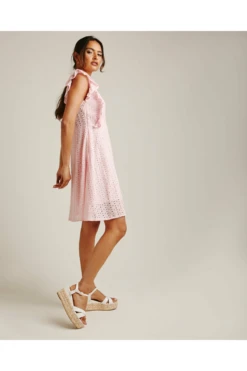 Dusty Pink Wrapped Broderie Dress | Pink -Liquosmi Store pmXuh76z 11557