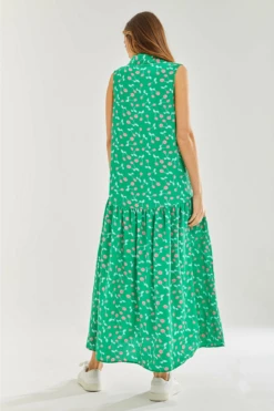 Liquorish Oversized Cherry Print Maxi Dress Green -Liquosmi Store qifZTIVI 9775