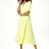 Liquorish Midi Wrap Dress In Yellow
