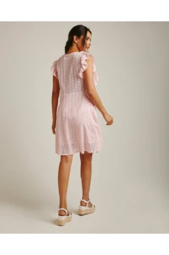 Dusty Pink Wrapped Broderie Dress | Pink -Liquosmi Store rsXnvqFV 11557