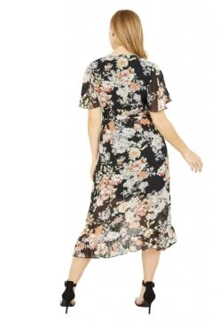 Mela London Black Floral High Low Wrap Dress 8 Mela London Black Floral High Low Wrap Dress -Liquosmi Store sSPmKJm0 13926