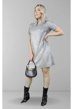 Signage Grey Short Sleeve Dress -Liquosmi Store t4lsKwYF 13735