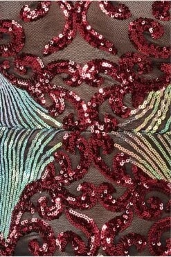 Goddiva Contrast Sequin Long Sleeve Midi Dress - Wine 9 Goddiva Contrast Sequin Long Sleeve Midi Dress - Wine -Liquosmi Store tdtExKgw 13079