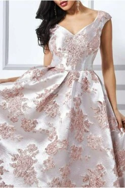 Goddiva Jacquard Off The Shoulder Midi Dress - Blush 7 Goddiva Jacquard Off The Shoulder Midi Dress - Blush -Liquosmi Store twcqbt6E 9177