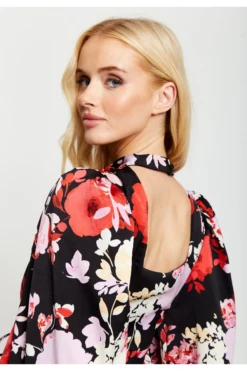 Liquorish Rose Print Midi Wrap Dress With Open Back Detail -Liquosmi Store uWlB9XmV 13005