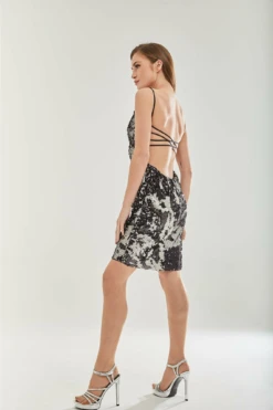 Liquorish Mini Sequin Dress With Open Back -Liquosmi Store vSBVaDGZ 8718