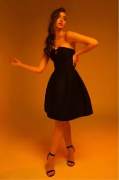 Double Second Black Jacquard Strapless Skater Dress 9 Double Second Black Jacquard Strapless Skater Dress -Liquosmi Store vmPq6EZn 14361