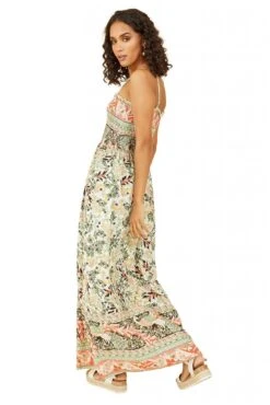 Mela London Green Paisley Shirred Maxi Dress -Liquosmi Store vttffGs0 14760