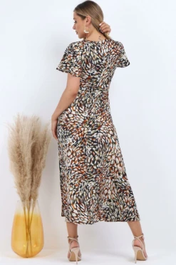 Lilura London Wrap Front Split Leg Maxi Dress In Multi Print -Liquosmi Store xVBzVVW9 10613