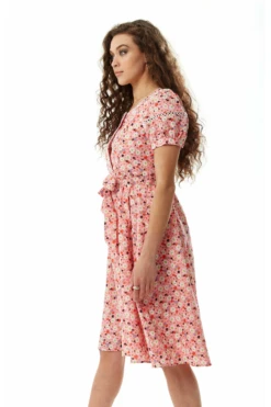 Liquorish Pink Floral Midi Dress With Trim Lace Details -Liquosmi Store yAGKWmDw 10456