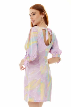 Liquorish Mini Abstract Brush Stroke Print Dress In Lilac -Liquosmi Store yI3DdZO8 10794